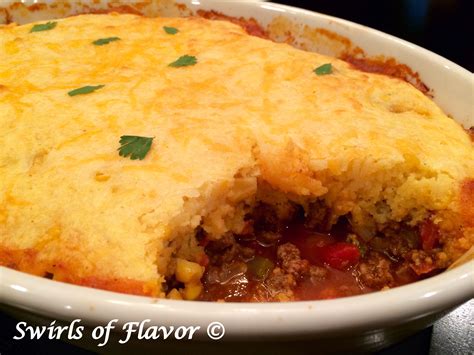 Chili Cornbread Bake - Swirls of Flavor