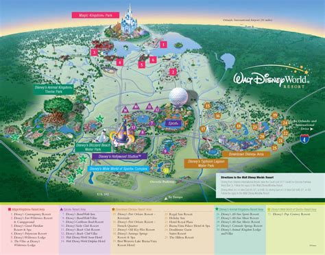 Walt Disney World maps for theme parks resorts transportation Downtown ...