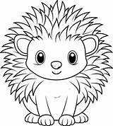 Simple Porcupine Coloring Page For Kids  Adorable And Easy 46027890 sketch template