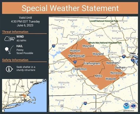 Severe Weather Alert Issued For Marlborough, Framingham Areas ...