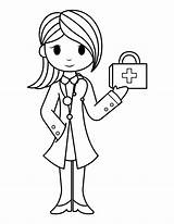 Printable Doctor And Medical Bag Coloring Page sketch template