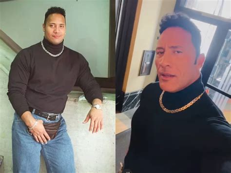 Dwayne 'The Rock' Johnson recreates 90s turtleneck photo