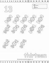 Numbers 13 coloring Pages sketch template