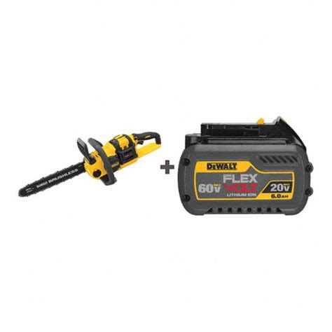 DEWALT 16 in, 60V, Battery Powered, Cordless Chain Saw Kit, Battery Amperage 3.0Ah - 165GV8 ...