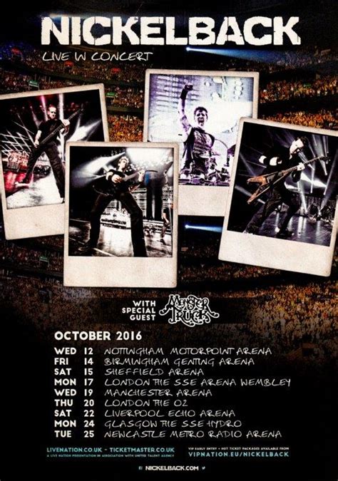 NICKELBACK No Fixed Address 2016 October UK Tour Poster - prints4u