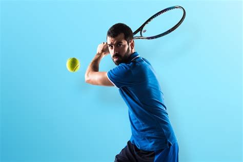 Premium Photo | Tennis player on colorful background