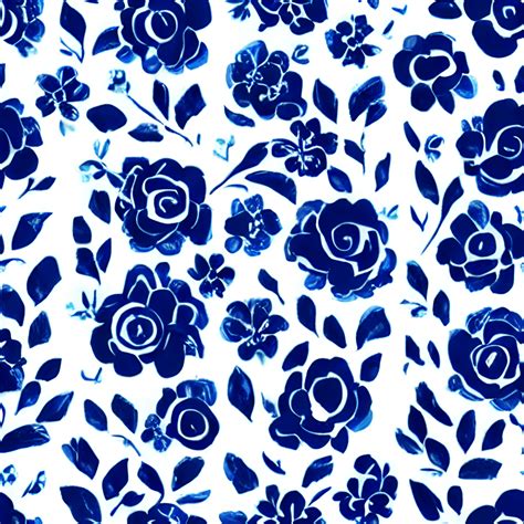 Romantic Blue Floral Pattern · Creative Fabrica