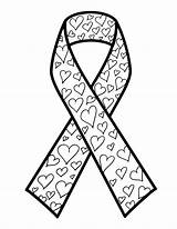 Awareness Ribbon Coloring Page sketch template