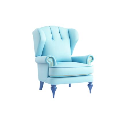 Minimalistic modern living room blue armchair Seat clipart on ...