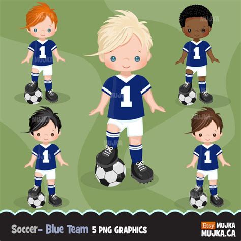 Soccer Clipart. Sport Graphics, Boys Soccer Player Characters ...