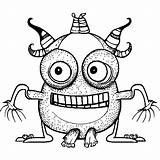 Cute Funny Crazy Monsters Coloring Page For Kids 6 To 8 · Creative Fabrica sketch template