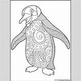 Penguin Mindfulness Mandala Coloring Pages Relaxation Winter Animals  sketch template
