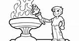 Olympic Torch Coloring Page Sketch sketch template