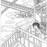 Cable Car Coloring Page sketch template