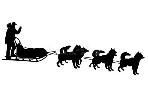 Dog sled silhouettes stock illustration | Dog sledding, Beautiful dogs, Dog images