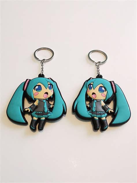 1pcs Miku Double Sided Rubber Keychain Anime keychain vocaloid | Etsy