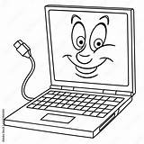 Laptop Notebook computer Coloring page Colouring Picture  sketch template