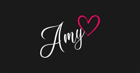 Amy Name Calligraphy Pink Heart - Amy Name - Magnet | TeePublic