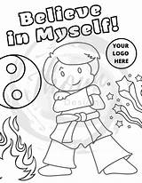 Believe In Myself Coloring Page Boy  Etsy sketch template