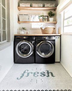 Mosaic Penny Tile Laundry Room Floor - Soul & Lane