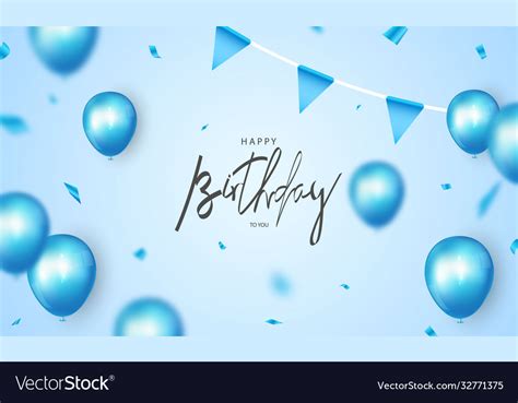 412+ Background Happy Birthday Blue Vector free Download - MyWeb