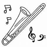 Trumpet Drawing With Musical Notes coloring Page  Download Print Or sketch template