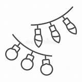 Icona Della Linea Delle Luci Di Natale E Nuovo Anno Segno  sketch template