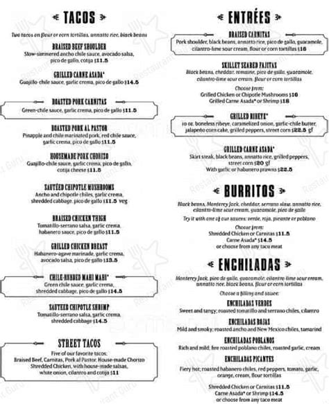 Menu at Matador Redmond pub & bar, Redmond