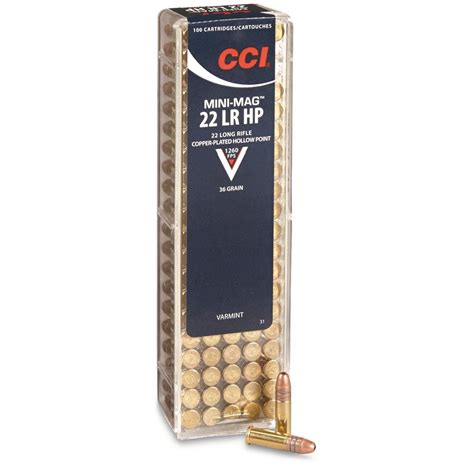 CCI Rimfire, .22LR Mini Mag, HP, 36 Grain, 100 Rounds - 10523, .22lr Ammo at Sportsman's Guide