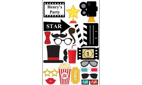 Cinema Movie Theater Photo Booth Props Movie Night Supplies Photo Props USA - Party Decorations