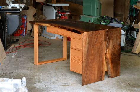 walnut single-fold slab desk | Walnut slab desk, Slab desk, Desk