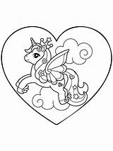 Unicorn Valentines Coloring Page sketch template
