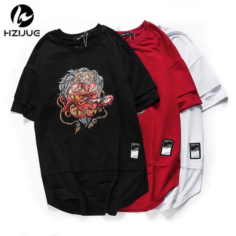 HZIJUE Skateboard street wear 2017 men t shirts Oversized funny printing High quality design ...