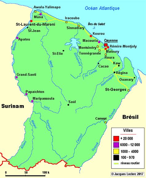 Guyane française: situation géographique