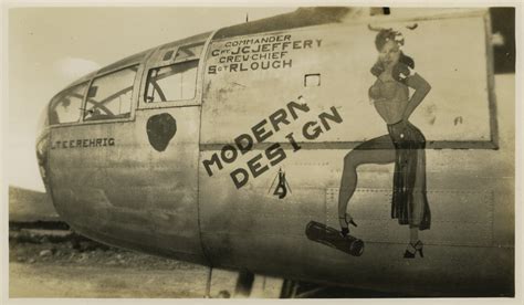 Nose art on the B-25 Mitchell bomber "Modern design" in Europe between ...