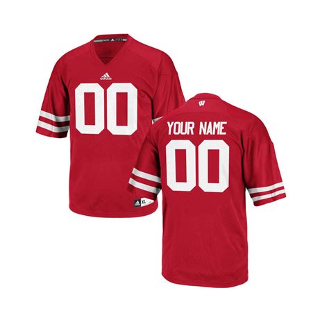 Adidas Wisconsin Badgers Custom Replica Red Football Jersey - Men's ...