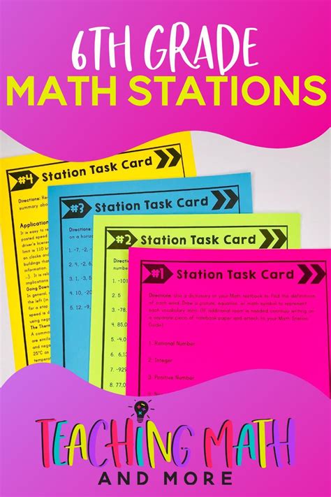 Are you ready for the Math Stations that WORK? Try these math activities for 6th grade middle ...