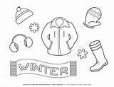 Winter  Coloring Pages Clothes Planerium sketch template