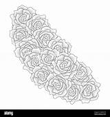 Flowers Rose hand drawn coloring Page With Decorative Stylish Line Art  sketch template