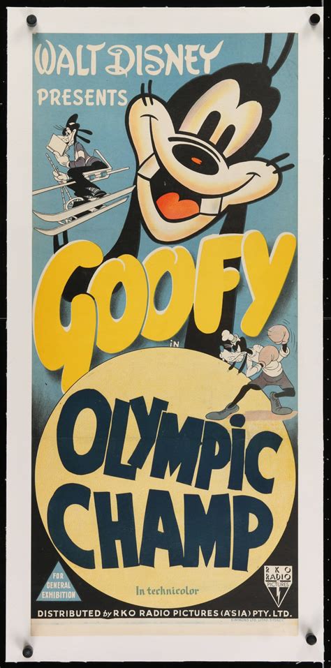 Walt Disney's Goofy in Olympic Champ Vintage Australian Daybill (1942) – posterpalace.com