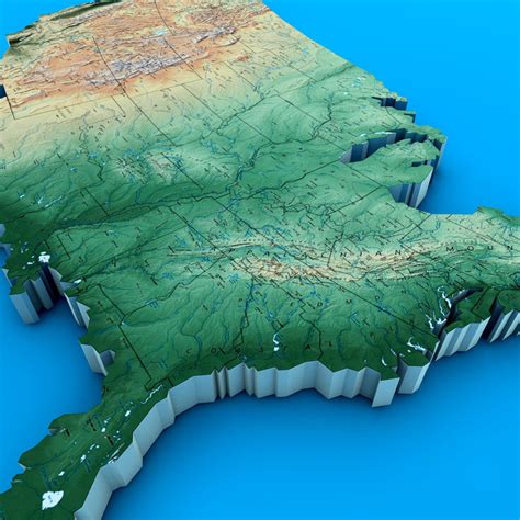 United States Map 3D Model