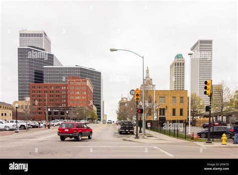 April 2015 - Stormy weather over Tulsa oklahoma Skyline Stock Photo - Alamy