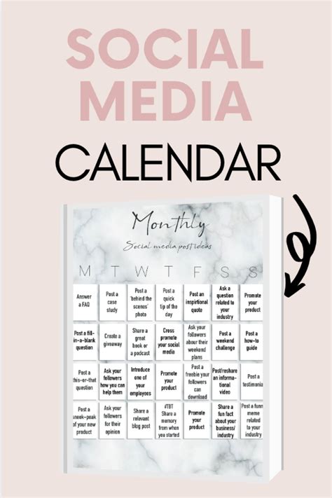 Monthly Social Media Calendar 🗓 | Social media calendar, Engaging post, Engaging post ideas