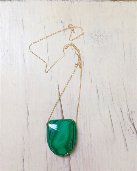 Malachite Necklace Malachite Jewelry Pendant Necklace Gemstone - Etsy