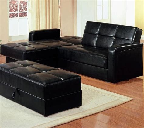 15 The Best Black Leather Sectional Sleeper Sofas