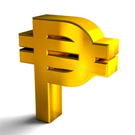 Cuba Peso Currency Symbols Gold Color, 3d Render Isolated on White ...