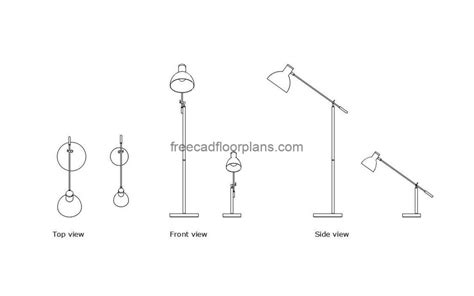 Modern Reading Lamp - Free CAD Drawings