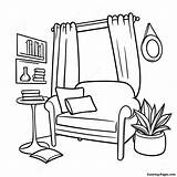 Cozy Reading Nook Coloring Page  Pagescom sketch template