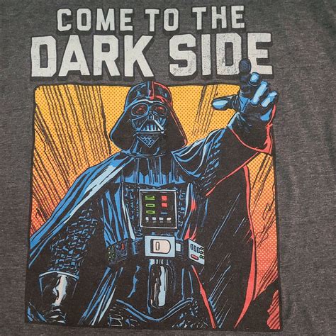 Star Wars T-Shirt Darth Vader "Come to the Dark Side" Gray Men's ...