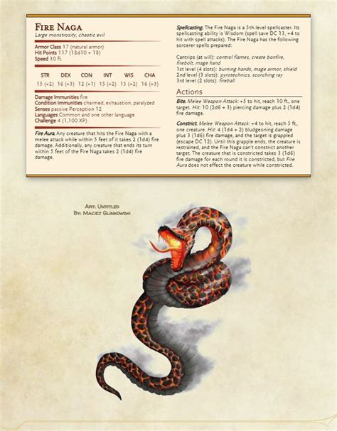 Fire Nagas - Nagas with a fiery twist (I have no ideas for lore on this creature, so don ...